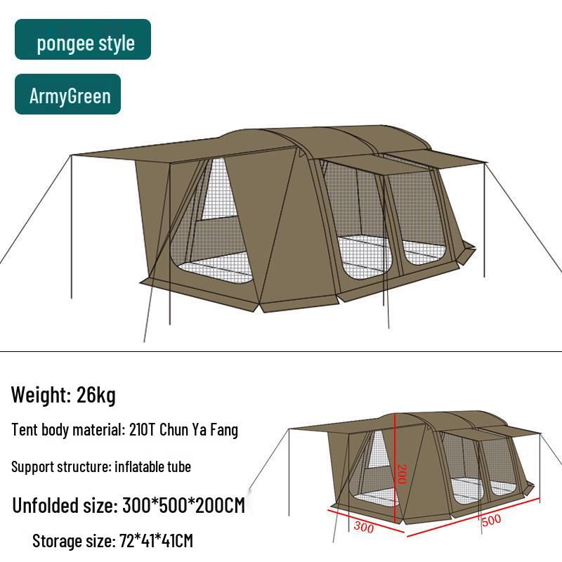 Inflatable Car Rear Tent: Thick Sun and Rain Protection Awning for Outdoor Camping