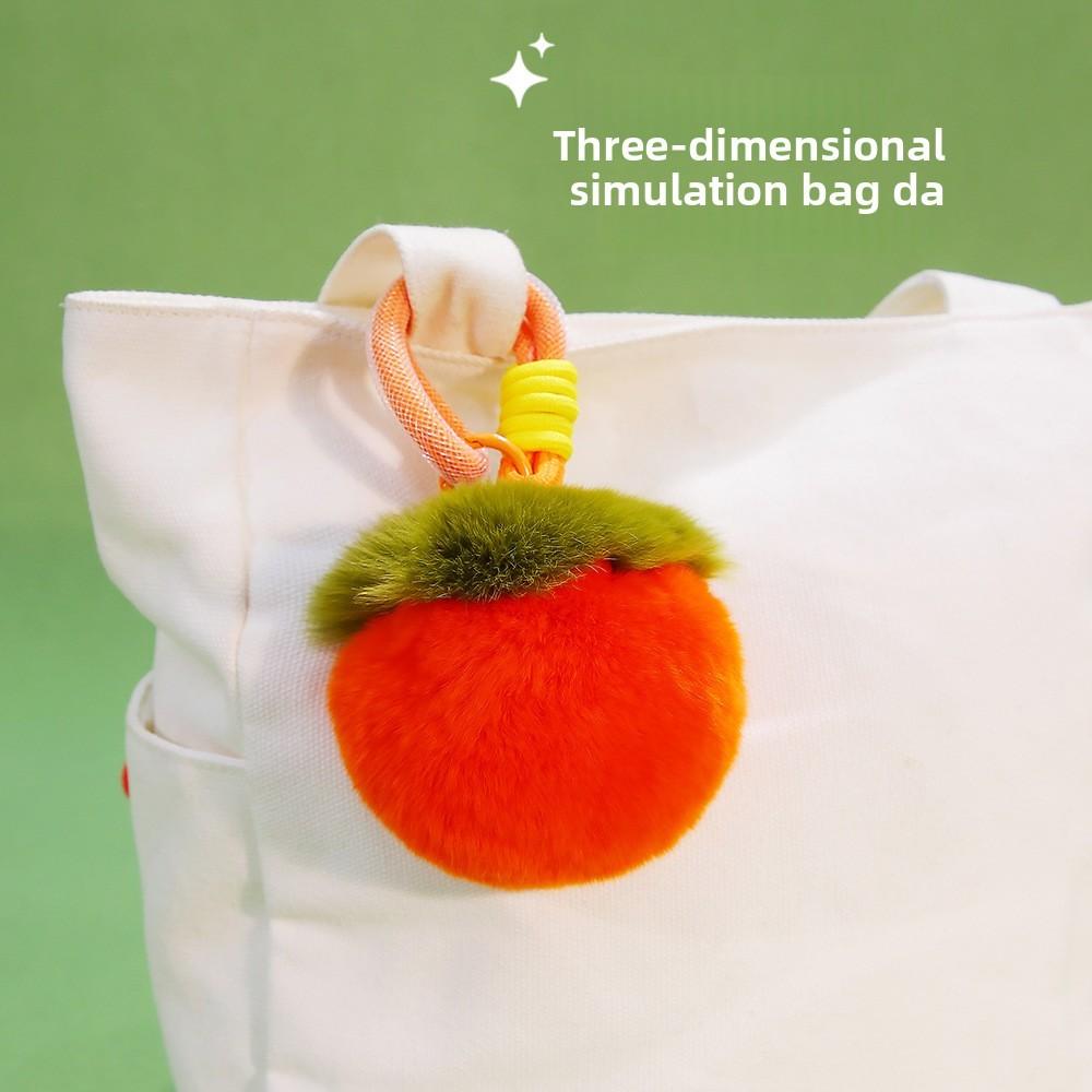 Toy Polyester Soft Key Holder Featuring Adorable Persimmon Squirrel Rabbit Car