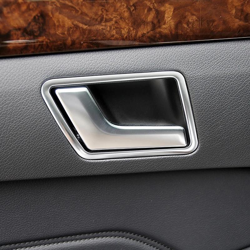 Car Inner Door Handle Bowl Panel Frame Trim For Mercedes Benz E Class W212 2009-15 Stainless Steel Interior Accessories Stickers
