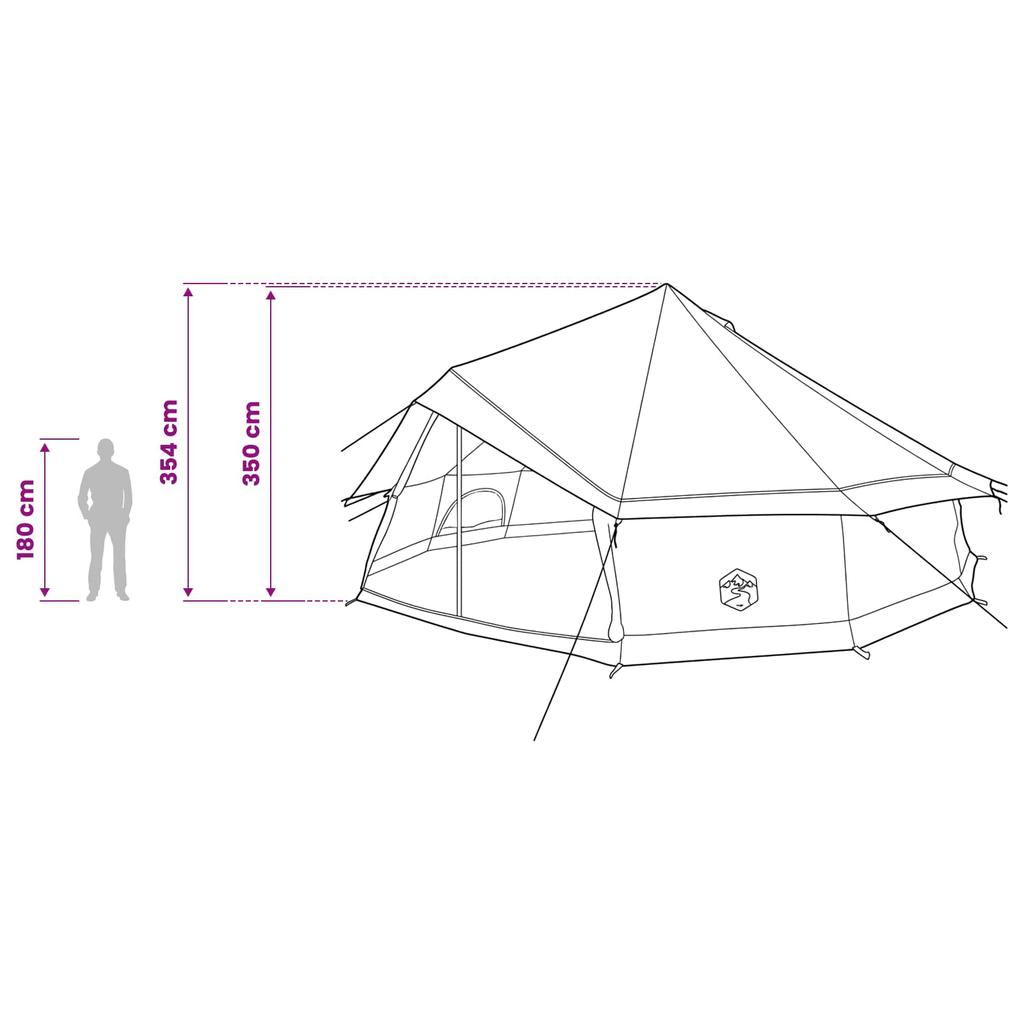 Tipi Tent Brown Grey 600 x 600 x 350 cm Polyester and Steel