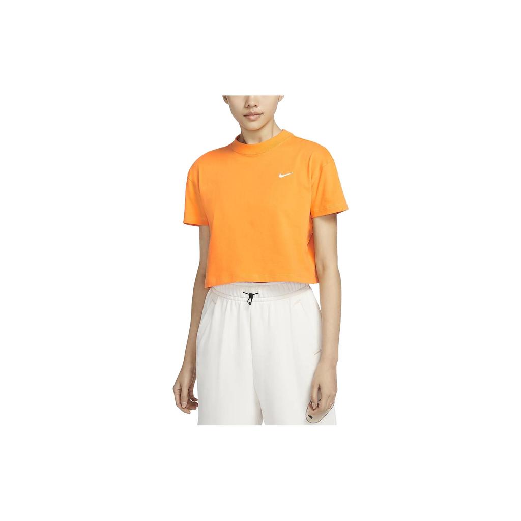 New Nike Drop Shoulder Sleeve T Shirt Women's Bright Orange DA0324-836