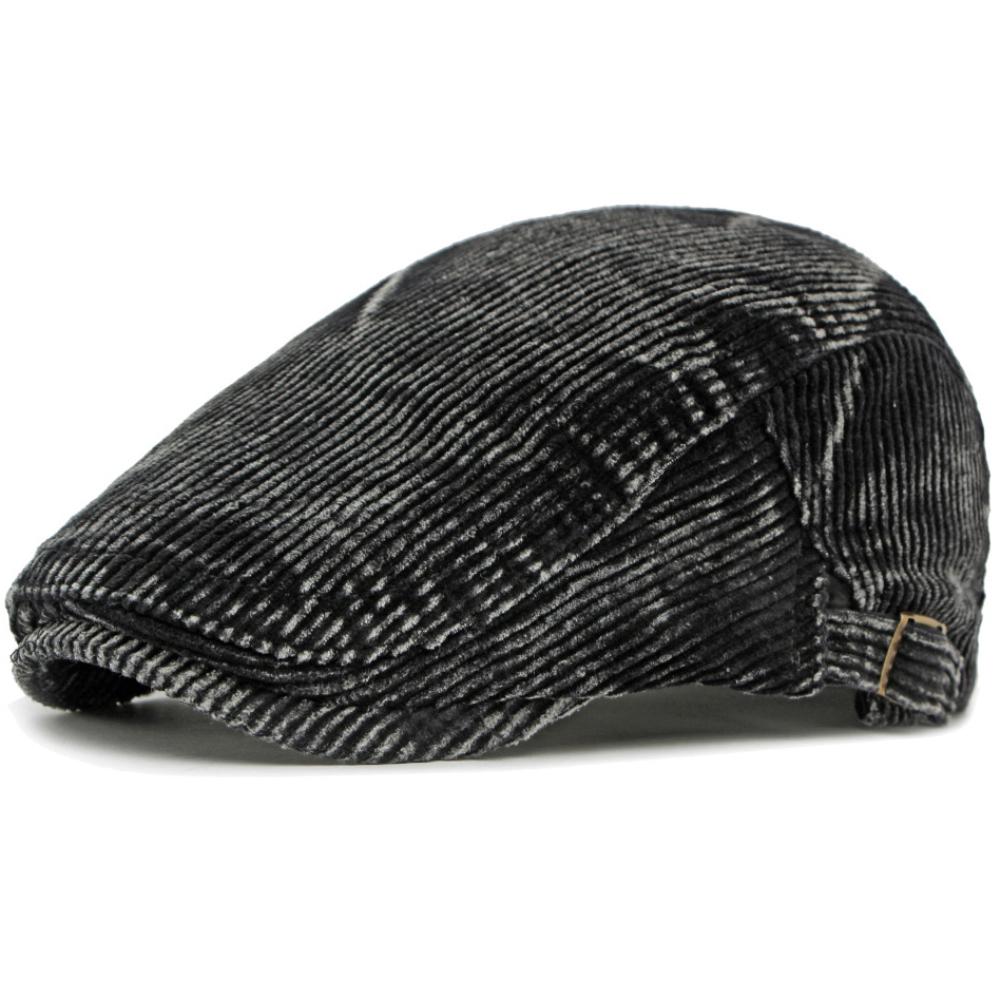 HT4911 Mens Berets Women Corduroy Artist Painter Beret Hat Male Female Adjustable Ivy Flat Cap Autumn Winter Octagonal Beret Cap