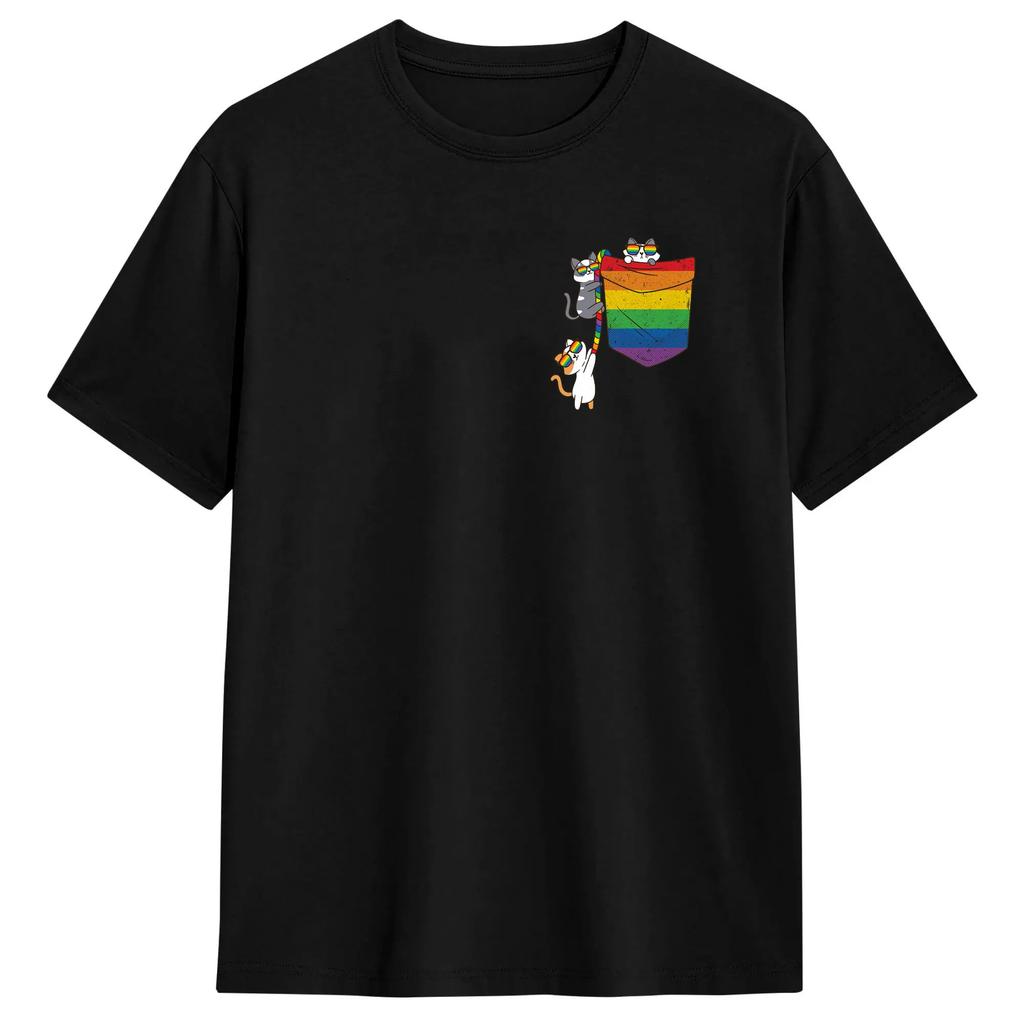 Oversized T Shirt Cat Stack Rainbow Lesbian Gay Pride Ally Lgbt 100 Cotton Tshirts Fashion Tshirt For Unisex Summer Top Tees