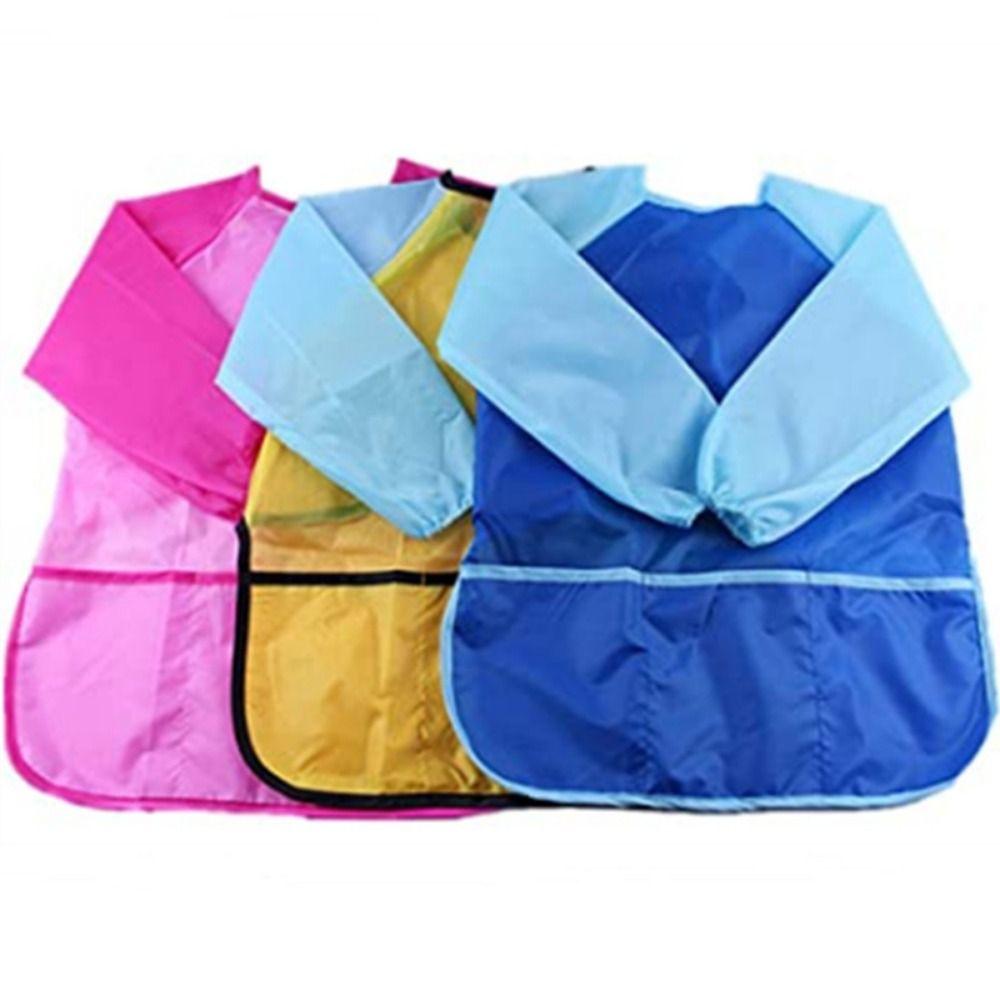 Nylon Kids Painting Apron Long Sleeves Kids Waterproof Apron Reusable DIY Painting Aprons  Home