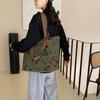 Black Green Brown White Panda Canvas Tote Bag With Large Capacity