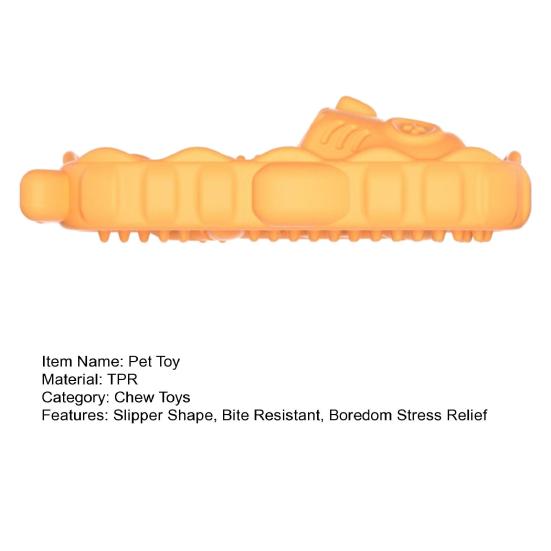 Slipper Dog Chew Toy Bite Resistant Boredom Stress Relief Fishbone Texture Shoes Dogs Teething Cleaning Toy Pet Supplies