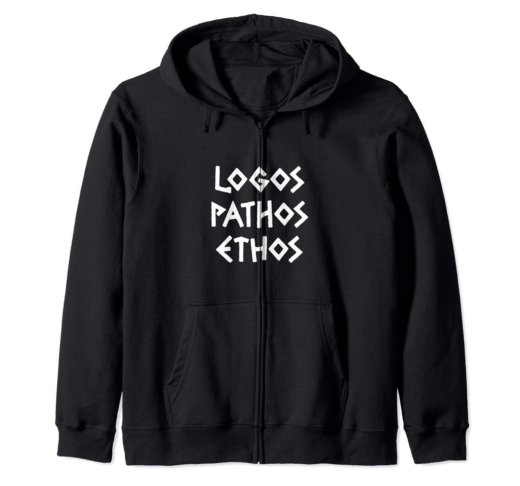 Logos, Pathos, Ethos - Greek Rhetorical Triangle Zip-Up Hoodie
