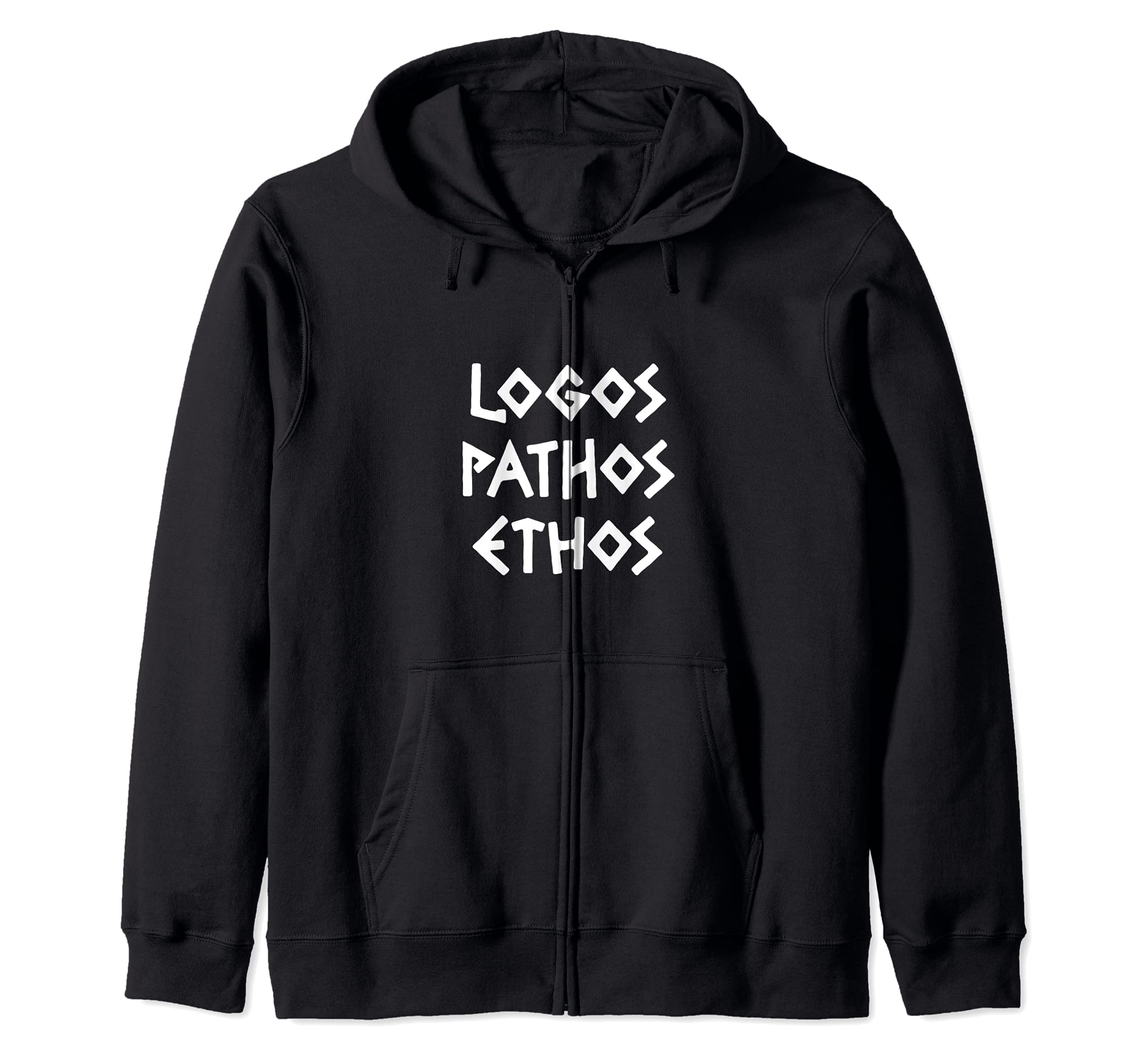 

Logos, Pathos, Ethos - Greek Rhetorical Triangle Zip-Up Hoodie
