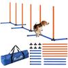 Set de Agilidad para Perros de 3 Piezas Equipo de Agilidad con Postes de Slalom Bolsa de Transporte Set de Entrenamiento para Todos los Tamaños de Perro Naranja