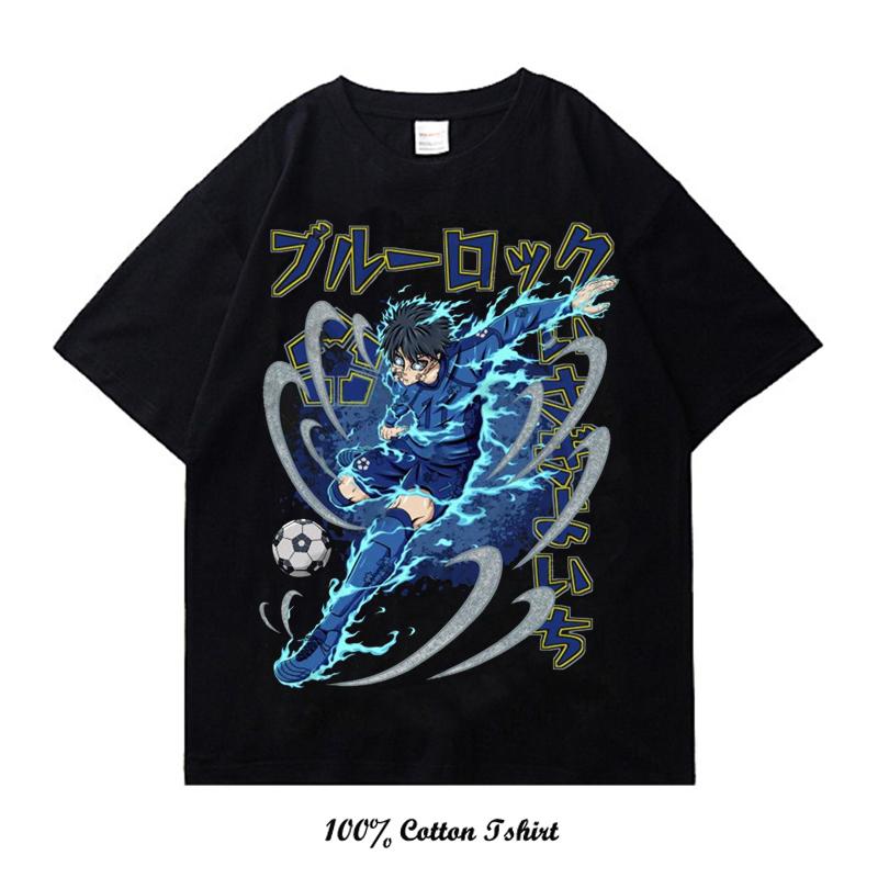 

Большие размеры Мужские и женские футболки с короткими рукавами в стиле аниме с синим замком и графическим принтом Уличная одежда Повседневная одежда унисекс из хлопка в стиле аниме Харадзюку Топы XXXXL