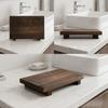 Retro Wooden Decorative Tray Vintage Bathroom Organizer Kitchen Countertop Vanity Makeup Display Stand Home Decor