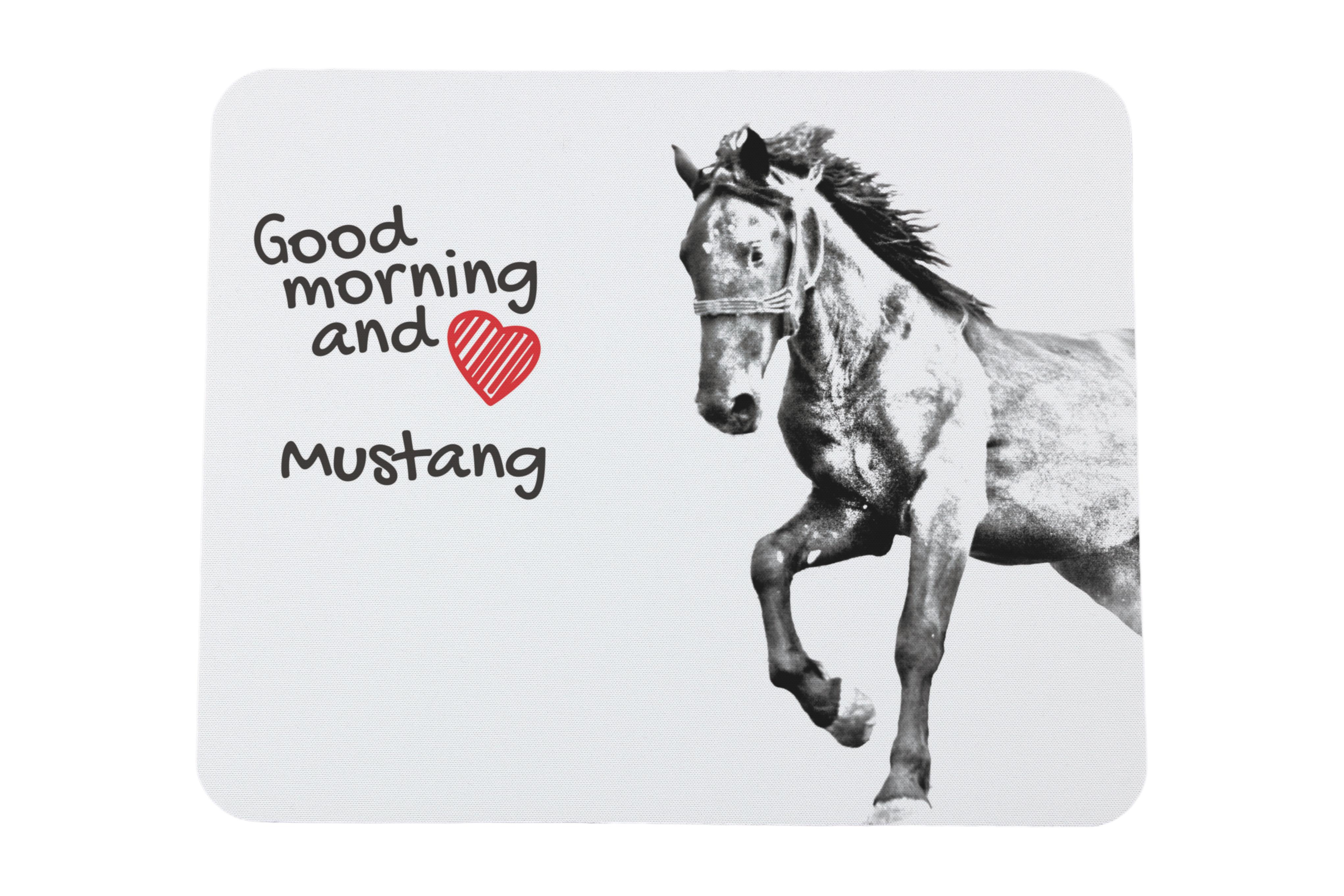 

Mustang - килимок для мишки з принтом, персональний килимок з конем, унікальний гаджет для офісного працівника від бренду Art-Dog білий