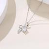 Xiaohongshu Trendy Moissanite Clover Diamond Bow Necklace