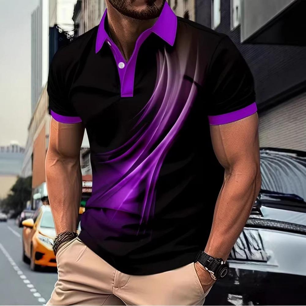 Herren Kleidung Sommer Neu Kurzarm Business Casual Kragen Golf Poloshirt 100% Polyester