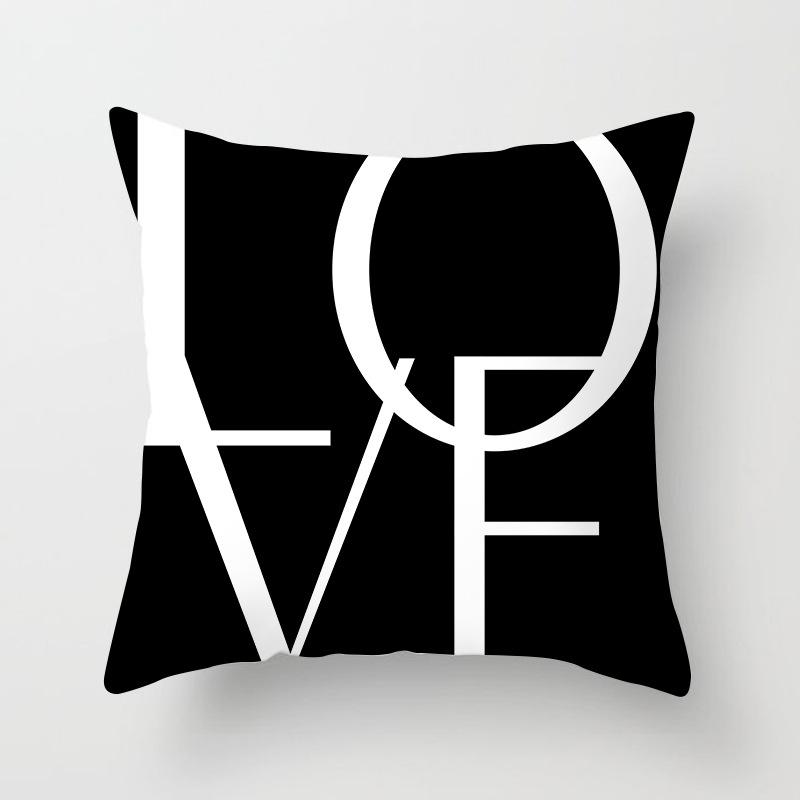 New Pink Geometric Letter Pillowcase Home Decorative Cushion Cover