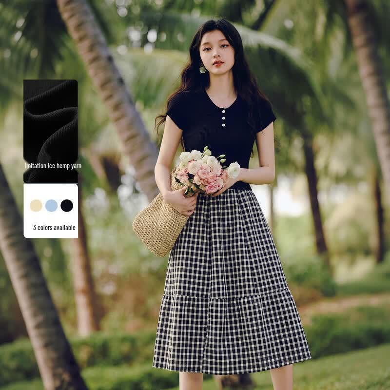 

Qiushui Yiren Women s Ribbed Polo Knit T-Shirt M