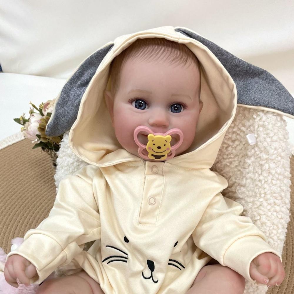 Wahrheit Wie 50 cm Stoffkörper Reborn Babypuppen Maddie Weiche Haptik Realistische Babypuppen mit 3D Hochfarbig Bemalter Haut Lebensechte Neugeborenenpuppen für Kinder