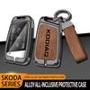 AAAJC1 Zinc Alloy Car Remote Control Key Case Cover Holder Shell Fob for Skoda Kodiaq Protection Key Chain Buckle Keyless Accessories