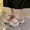 Rhinestone Platform Sandals Women's 2025 Spring New High-end Temperament with Skirt Cool Slippers Seaside Beach Slippers