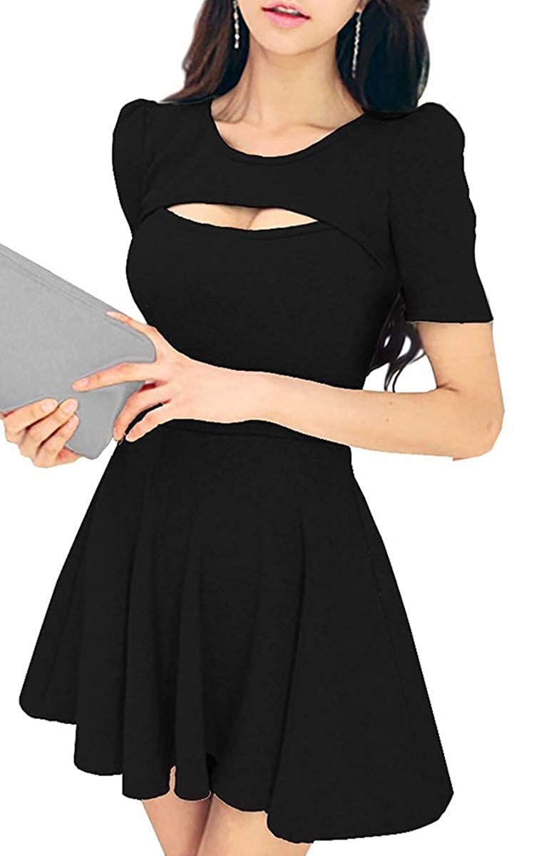 

Cedar Eight BL Hostess Mini Popular on Knit Mini Sexy Mini Dress Women s Open-Neck Dress, Cute, Stylish, Fashion, Bust-Clearing, Cleavage-Enhancing чёрный