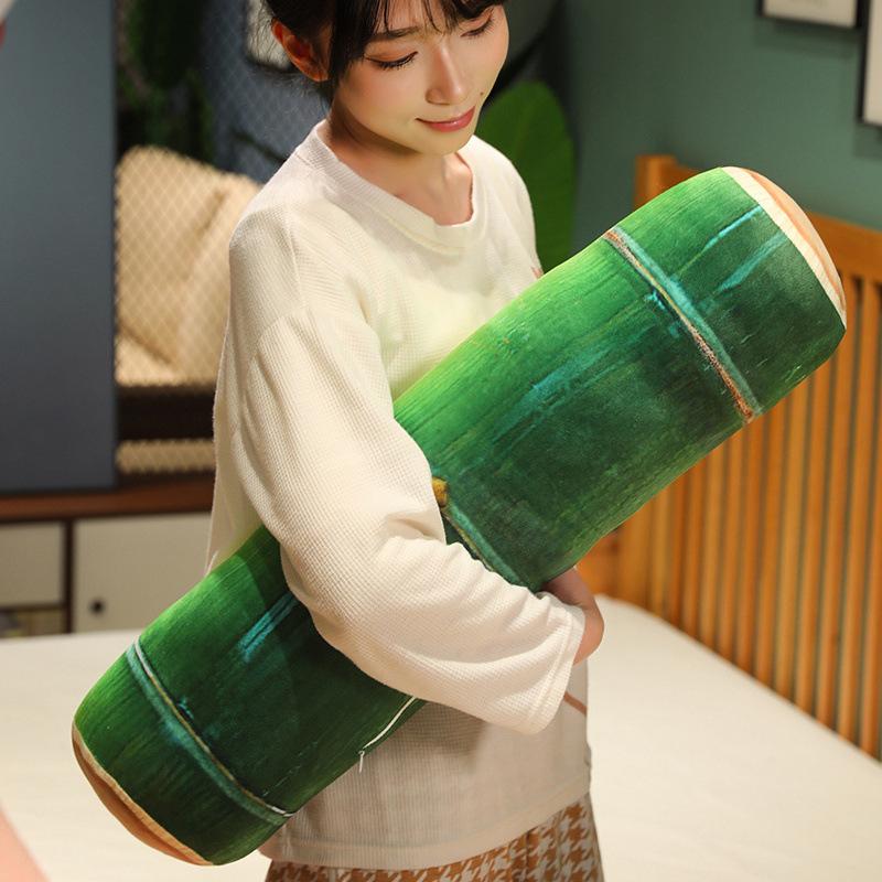 Cartoon Simulation Bamboo Throw Pillow Plush Toy Home Pillow Girl Sleeping Leg Long Throw Pillow Doll
