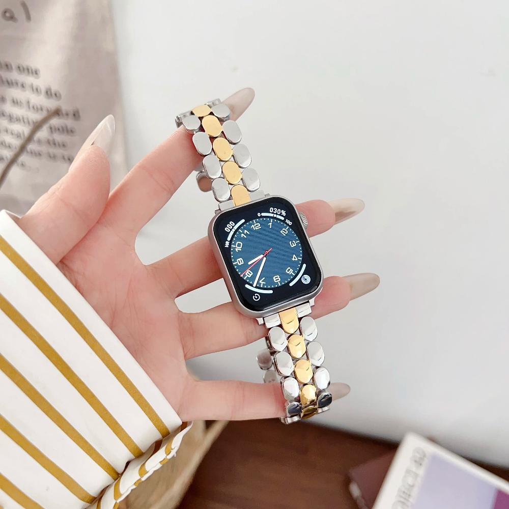 Luksusowy pasek ze stali nierdzewnej do zegarka iWatch Ultra 10 9 8 7 SE 6 5, metalowy pasek do zegarka Apple Watch 38 mm 40 41 mm 42 45 mm 46 mm 49 mm