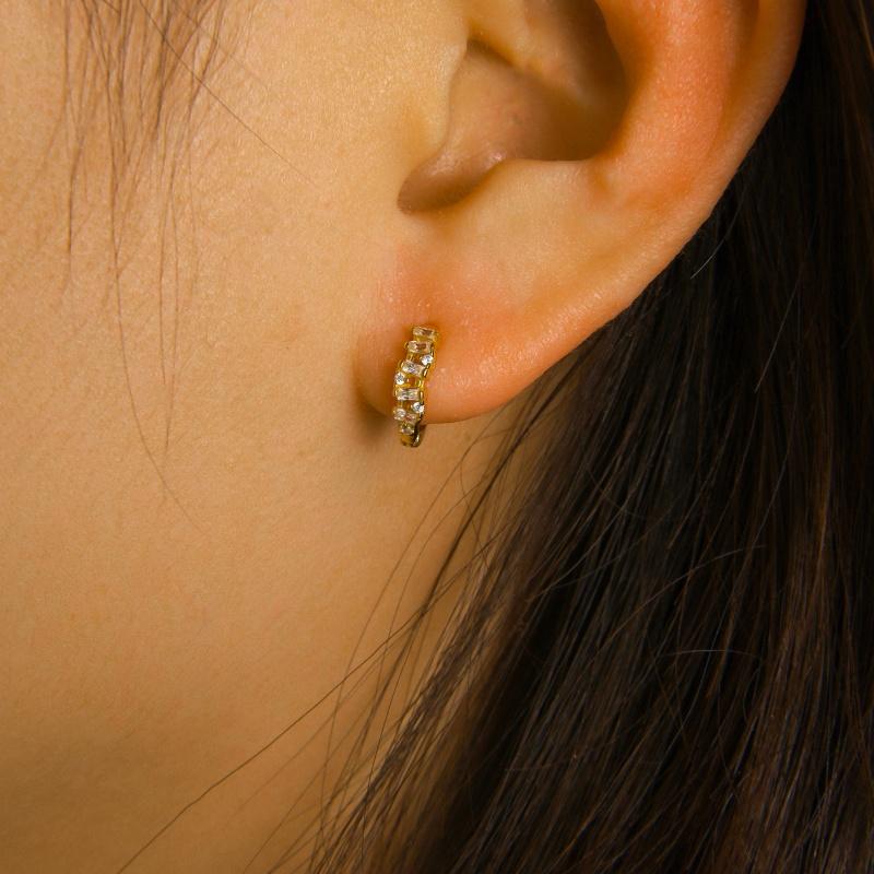 925 Sterling Silver French Light Luxury Geometric Layered Zirconia Earrings for Women Temperament Fashion Jewelry Accessori