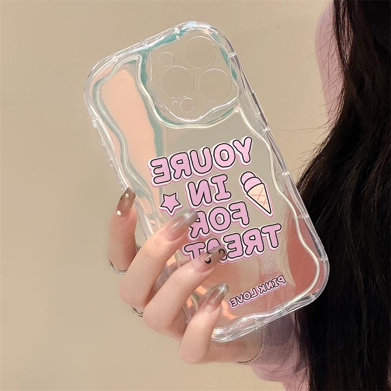 Zhitai Transparent Cream Pattern Case with Bracelet for Apple iPhone 12/14/15/16 Pro, Suitable for XS