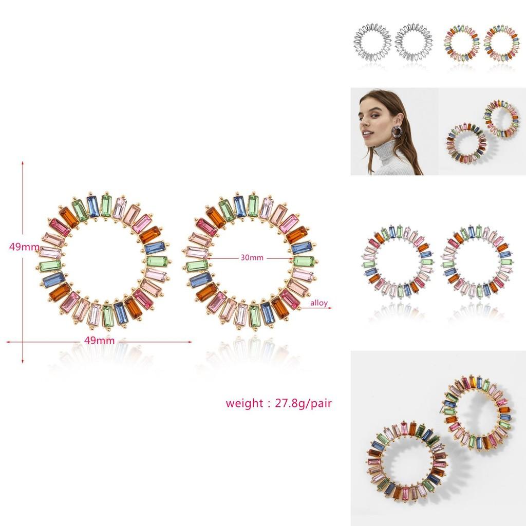 Beautiful Round Alloy Crystal Earrings Ideal For Birthdays And Anniversaries