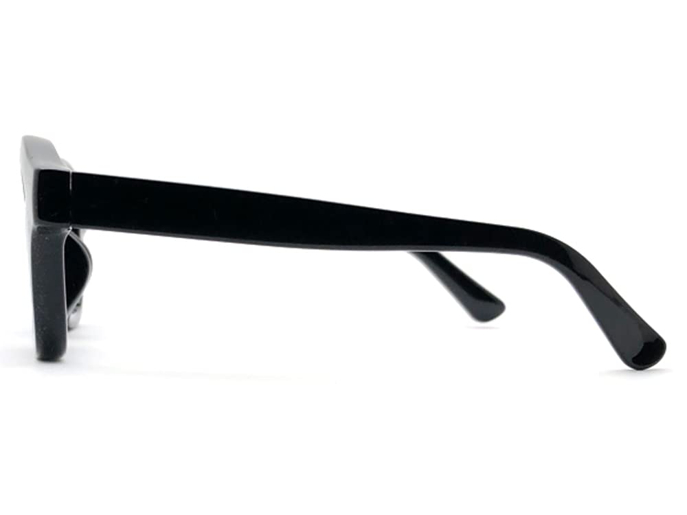 BOLD FRAME KEYHOLE BRIDGE BOSTON SUNGLASS Frame Keyhole Bridge Boston BLACK CLEAR (Bold Sunglasses) ×