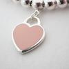 [Pre-owned] Tiffany/Tiffany/Ag925/Heart Tag/Pink/Bracelet/j58-7