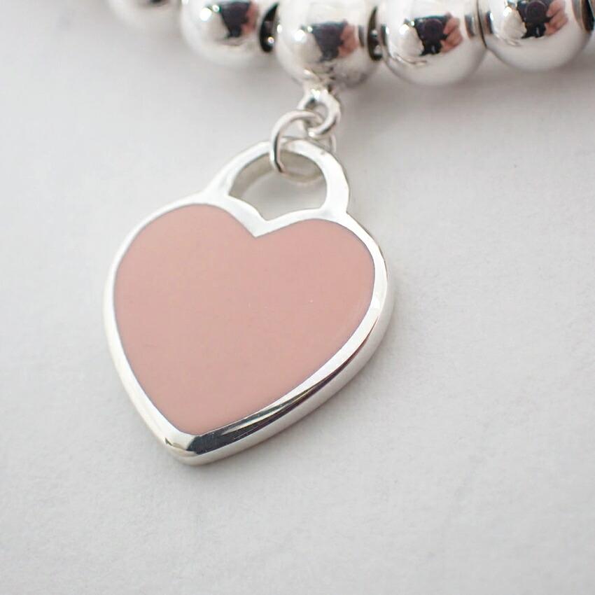 [Pre-owned] Tiffany/Tiffany/Ag925/Heart Tag/Pink/Bracelet/j58-7