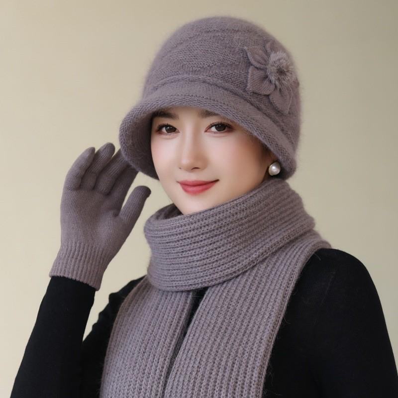 Knitted Elderly Hat With Double Layer Warmth For Seniors Winter Use