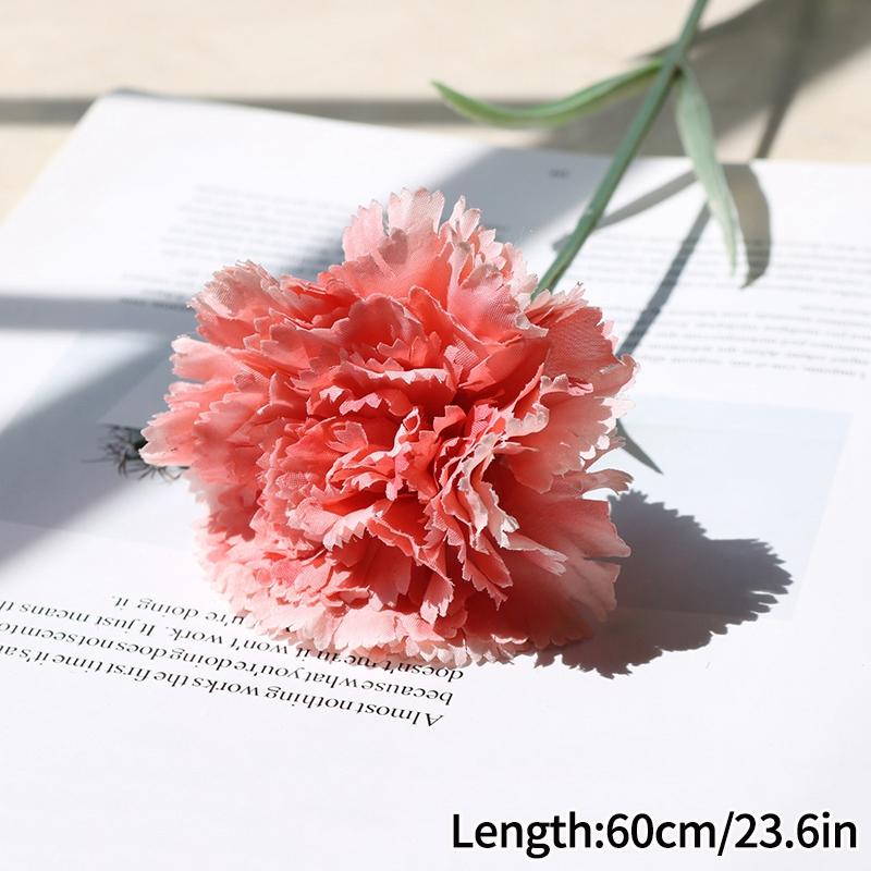 Simulated Long Stem Silk Fabric Carnation Fabric Flower Bouquet Artificial Flower Arrangement Mother's Day Flower Bouquet Gift