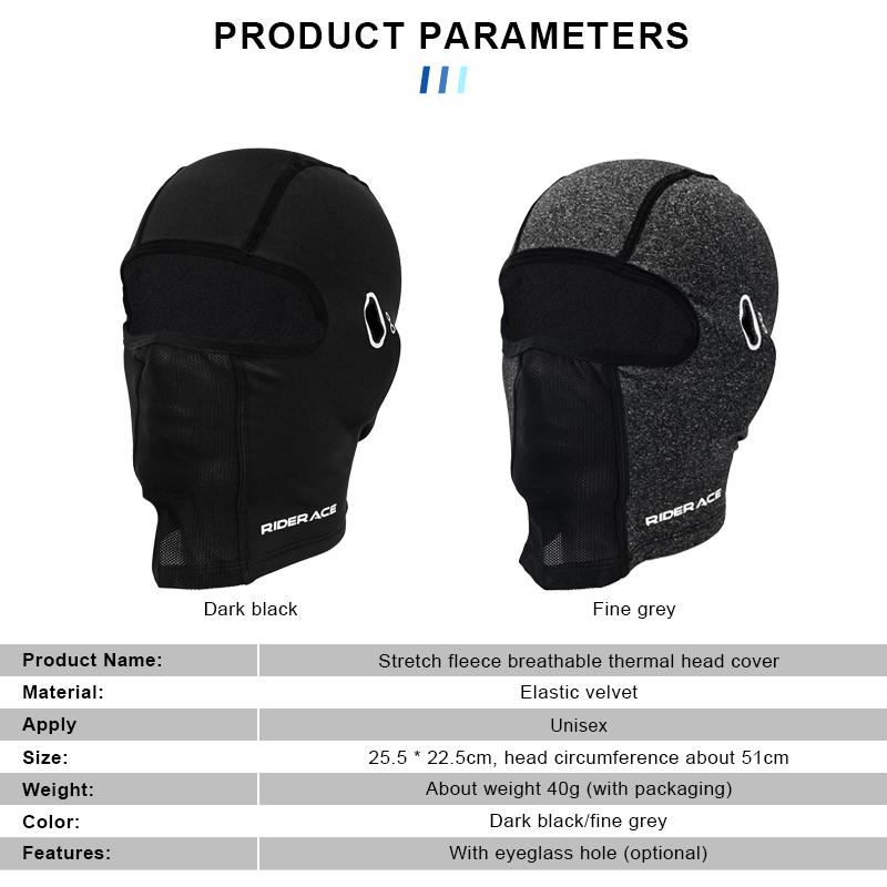 Winter Fleece Cycling Cap With Glasses Hole Full Face Cover Mask Headwear Bike Headwear Balaclava Hiking Climbing Helmet Liner