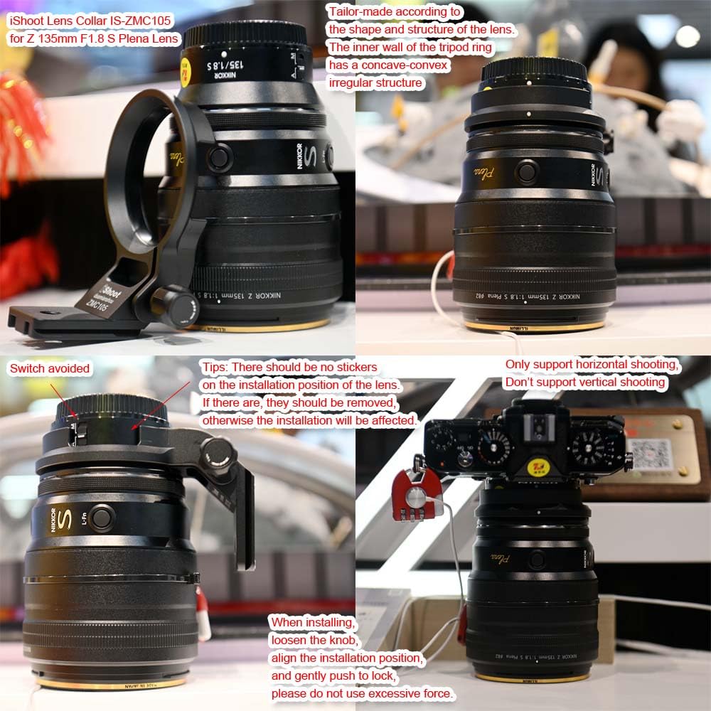 iShoot Camera Tripod Mount Tripod Mount Lens Support Lens Bracket Tripod Compatible with Nikon Nikkor Z MC 105mm VR Z 85mm S Z 135mm S Tripod Ball