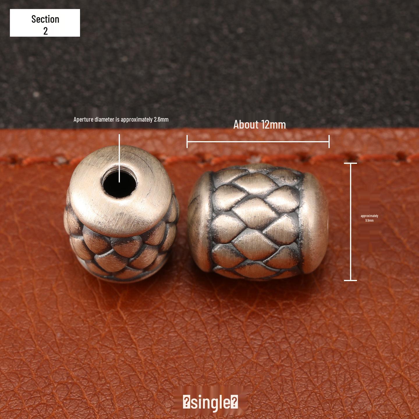 

S999 Sterling Silver Woven Square and Barrel Spacer Beads - Retro Lu Lu Tong DIY Braiding Accessories