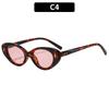 Trendy Small Frame Oval Cat Eye Sunglasses for Men Women Candy Gradient Lens Transparent White Fashion Versatile Sunglasses