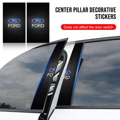 Car Emblem Center Pillar Sticker Auto Door Decorative Stickers For Fiesta Ranger Focus Kuga Mustang S-MAX Transit Mondeo Esco