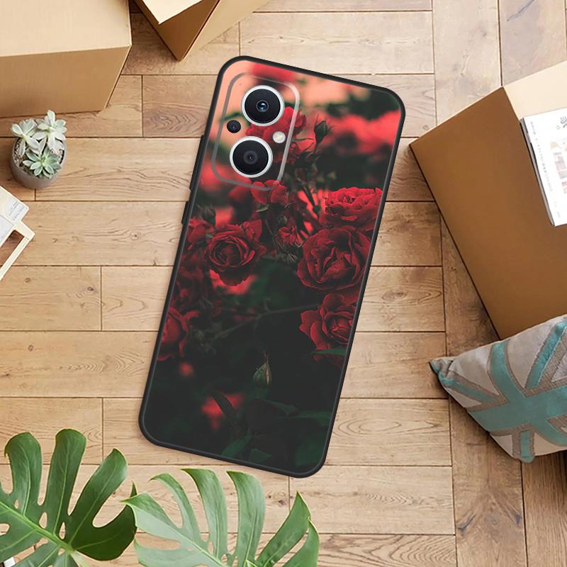 Flower Red Rose Case For OPPO Reno 13F 14F 12F 10 11 12 13 14 Pro 8T 7 8 Lite OPPO Find X9 X6 X5 X8 Pro Cover