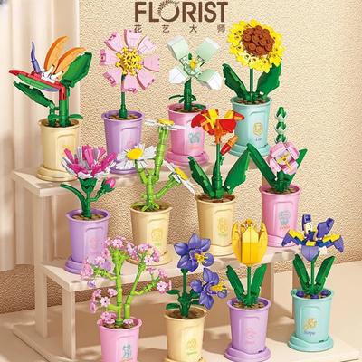 Blumenstrauß Kleine Partikel Zusammengebaut Bausteine Spielzeug für Mädchen 7 bis 10 Jahre Mini Block Konstruktionsset Spielzeug Geschenk für Erwachsene
