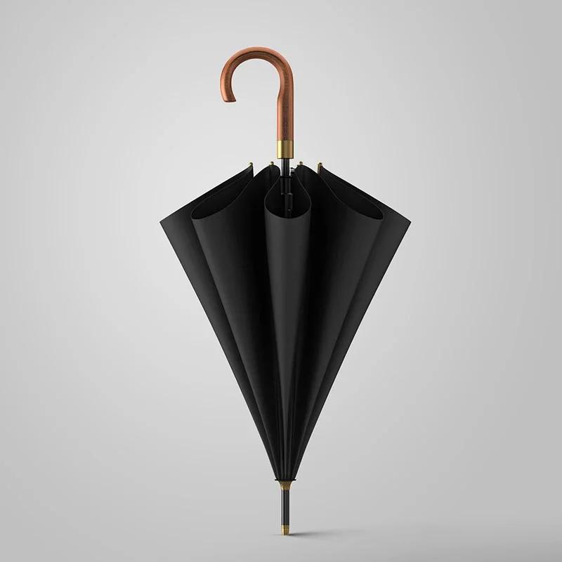 OLYCAT New Wooden Long Umbrella Men Business Vintage Big Golf Umbrellas Wind Resistant Simple Outdoor Travel Umbrella Rain Women