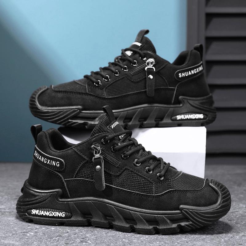 Spring new street mesh versatile sports and leisure men's shoes, black, khaki, gray