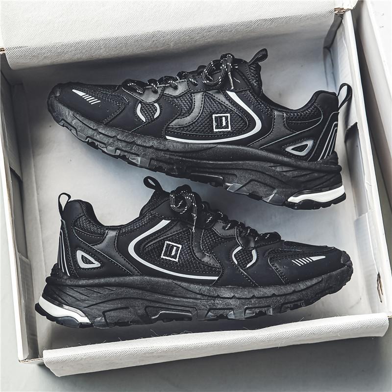 

Модные модные мужские кроссовки, роскошные повседневные кроссовки на толстой подошве для мужчин, дышащая теннисная спортивная обувь для мужчин 39 чёрный