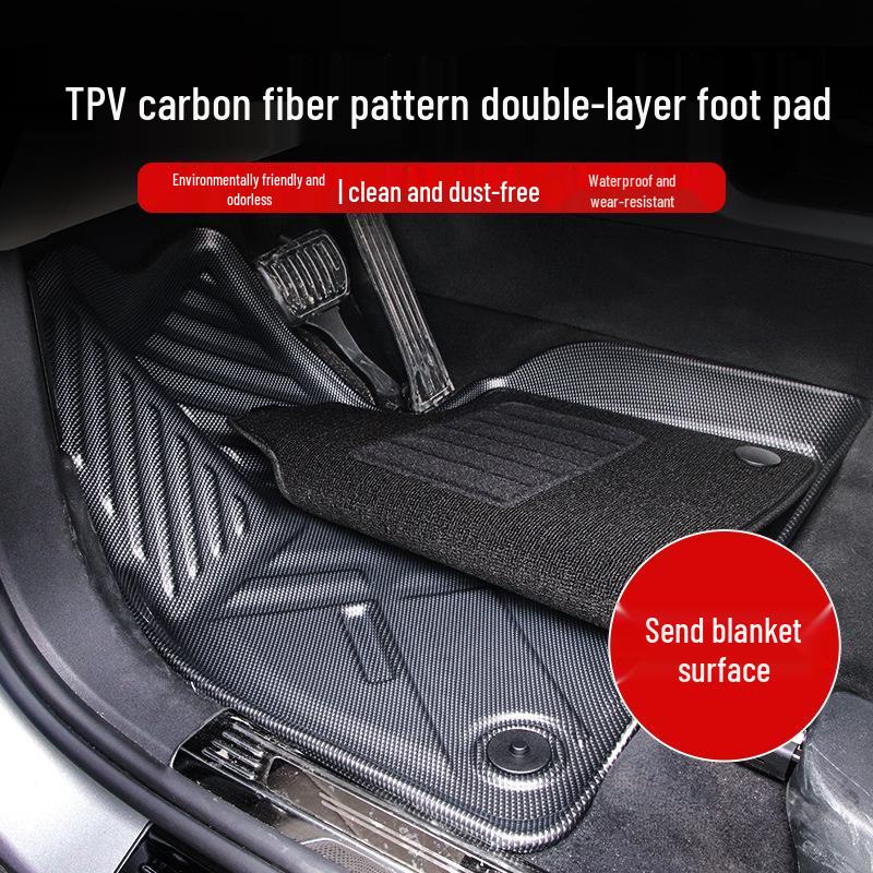 Dedicated Car Carbon Fiber Texture TPV Body Kits with 360 TPE Floor, Trunk, and Backrest Mats