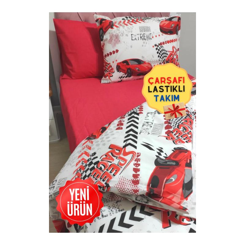 

CANDAN ÇEYİZ Размер Красная Тележка 4 шт. Одинарная эластичная простыня (100X200 см) Комплект пододеяльников 100X200 красный