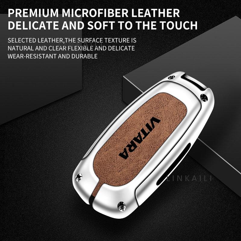 Car Zinc Alloy Key Case for Suzuki Vitara Swift Ignis Car Keychain Metal High-end Car Key Protective Case Interior Accessories
