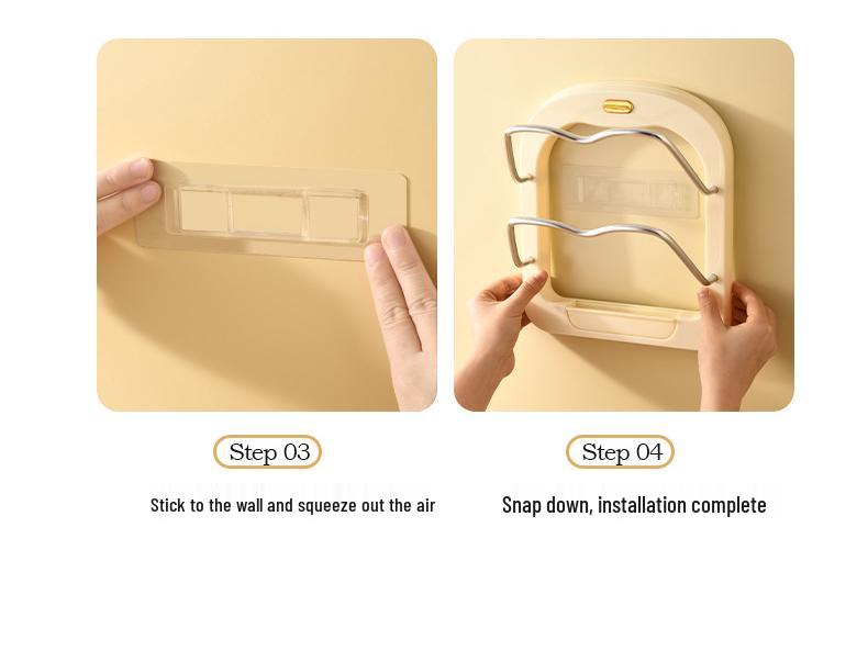 Wall-Mounted Punch-Free Kitchen Pot Lid & Chopping Board Organizer