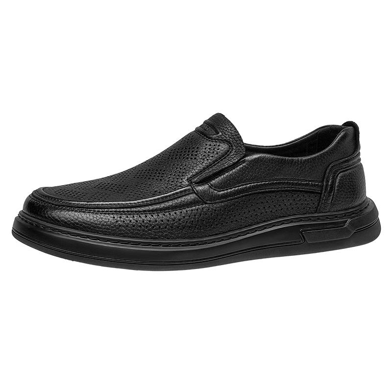 MONTAGUT Men s Slip-On Breathable Leather Loafers 42