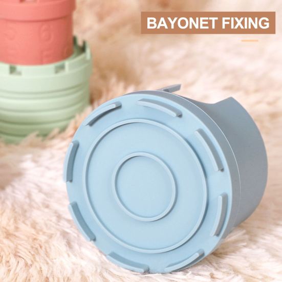 1 Set Baby Stacking Toy Smooth Edge Safe No Odor Anti-cack Silicone Chewable Castle Shape Color Cognition Promote Hand-eye Coordination Number
